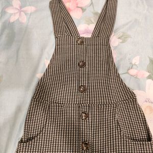 Black & White Checkered Pinafore Dress