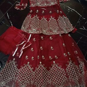 Peplum Skirt Dupatta Set