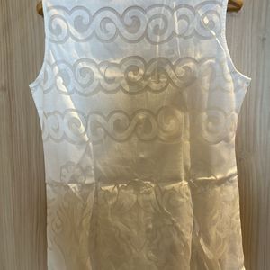 White Georgette Self Design Tunic