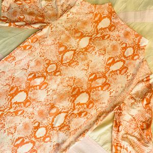 MNG Orange Snake Skin Top