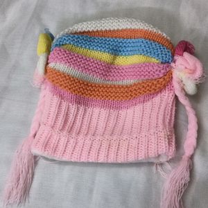 Fancy Woollen Cap For Baby Girl (3-6 Months)