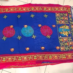 Chunari Fancy Saree With Beautiful Jari and Stone