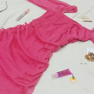 DIWALI SALE!!!!PINK RUCHED BODYCON DRESS