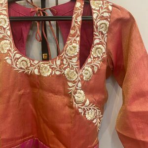 Banarsi Silk Anarkali Heavy Kurti