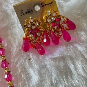 Pink Set With Earrings