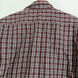 Parx Maroon Checks Shirt (Men)