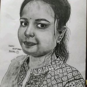 Customised Pencil Sketch Without - Frame A4