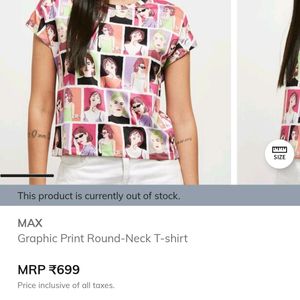 AJIO Graphic Printed Round Neck T-SHIRT