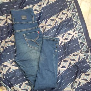 High Waist Blue Jeans