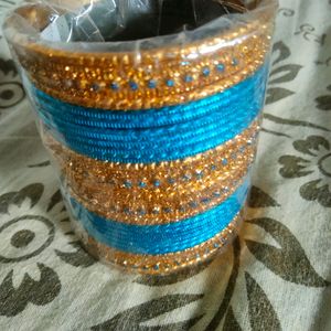 Blue Set Metal Bangles