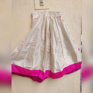 Lehengaa #kidswear Pink And White Colour