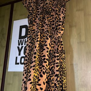 Leopard Print Wrap Dress