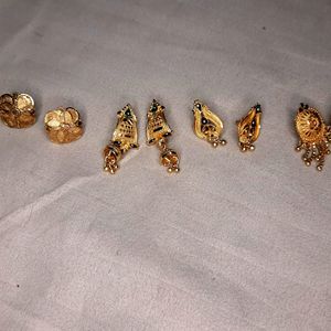 Gold Plated Earrings Set Of 5