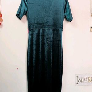 Zara Green Velvet Dress