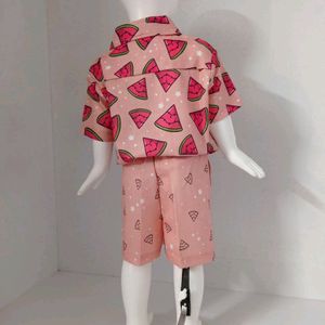 Printed Premium Cotton Co-ord Set For Kids Boys🍉