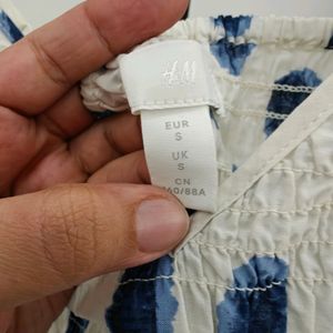 H&M White/Blue Dress