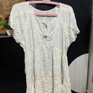 Off White Loose Cotton Dress