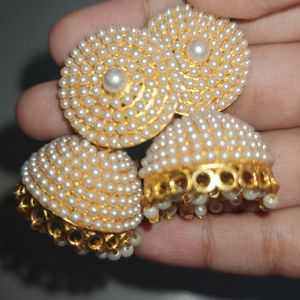 Pearls Golden Jhumka