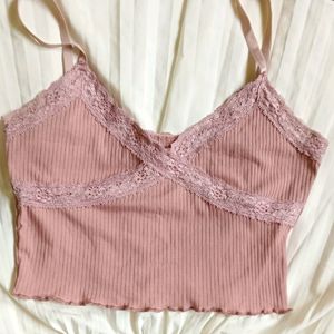 Y2k Coquette Lace Trimmed Pinteresty Top