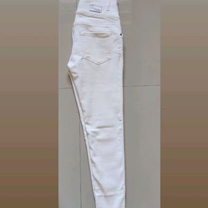 Womens White High Rise Skinny Jeans