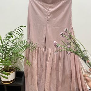 🩰Peach Mauve Palazzo Trouser With Duppata