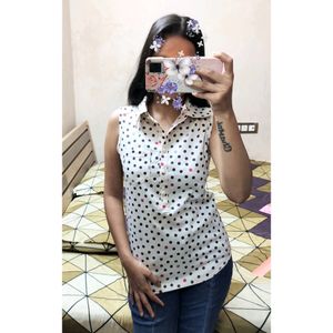 Playful Vibes Colorful Polka Dots Top Small pocket