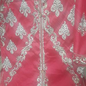 Beautiful Pink And Golden Colour Suit Set