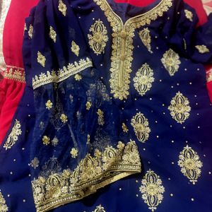 Sharara Set Blue Pink Combination