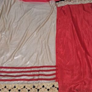 Gold Patli Red Pallu Saree Karvachoth Special