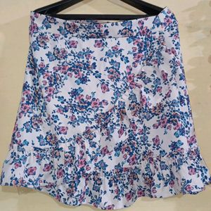 Berry blush Flower Printed Skirt