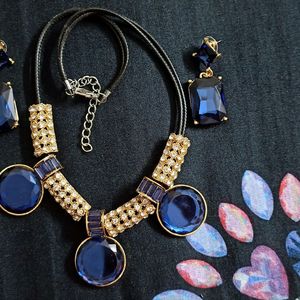 Blue Stone Necklace Party Wear