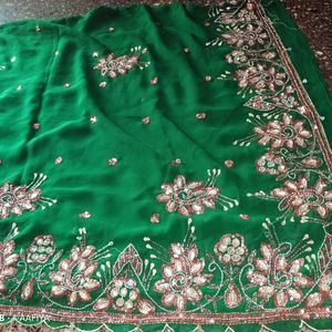 Festival Green Saree