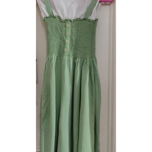 Frock(White+Olive Green)