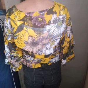 Printed Wrap Top For Women