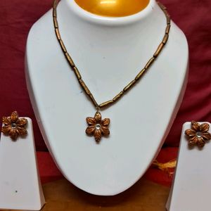 Handmade Rose Gold Terracotta Jewellery Set