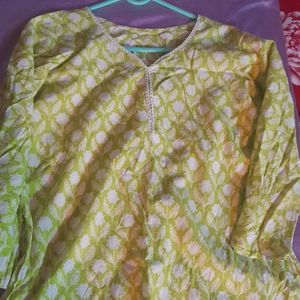 Lemon Green Short Kurti