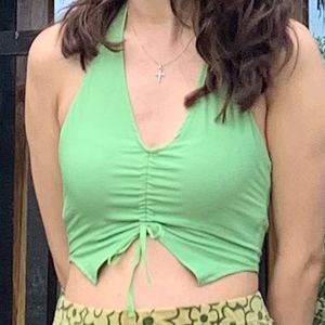 Halter Green Top