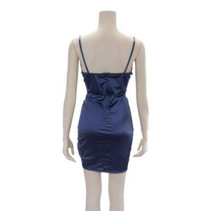 Blue Glossy Bodycon Dress