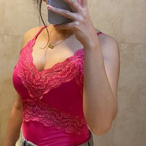 Zara Pink Lace Bodysuit