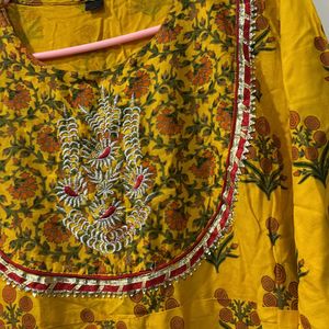 Mustard Yellow Sharara Set