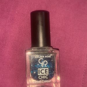 shiny blue nail polish