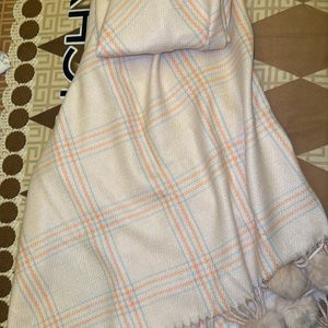 Checkered Wool Women Stole