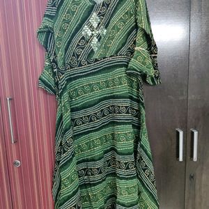 Anarkali Green Kurti