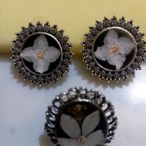 Hand Made Resin Stud With Ring