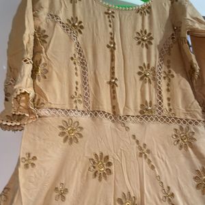 Long Anarkali Cut Work Design Kurta