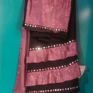 Lycra Blend Ruffle Saree Without Blouse