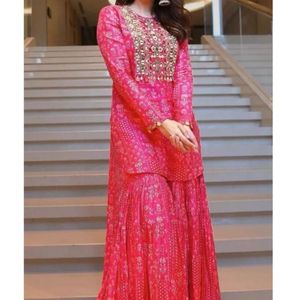 Pink Palazzo Suit Set