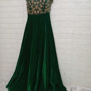 Velvet Gown Zari Hand Embrowdariy  Diganar G0wn