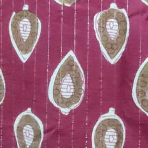 Zari Linning Cotton Kurta And Duptta