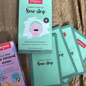 Hair Remover Cream And Nose Strips Combo